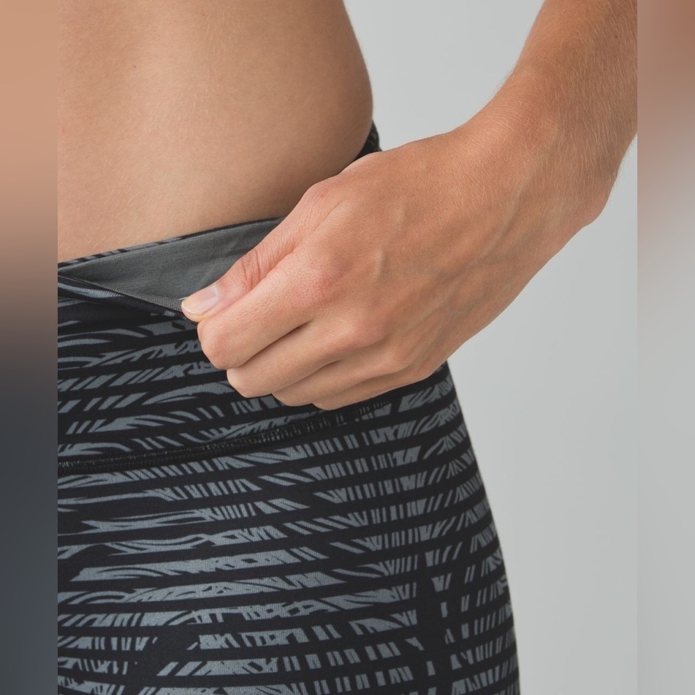 Lululemon Wunder Under Pant *Full-On Luon in Stripe Play Slate Black Size 4. - Picture 14 of 15